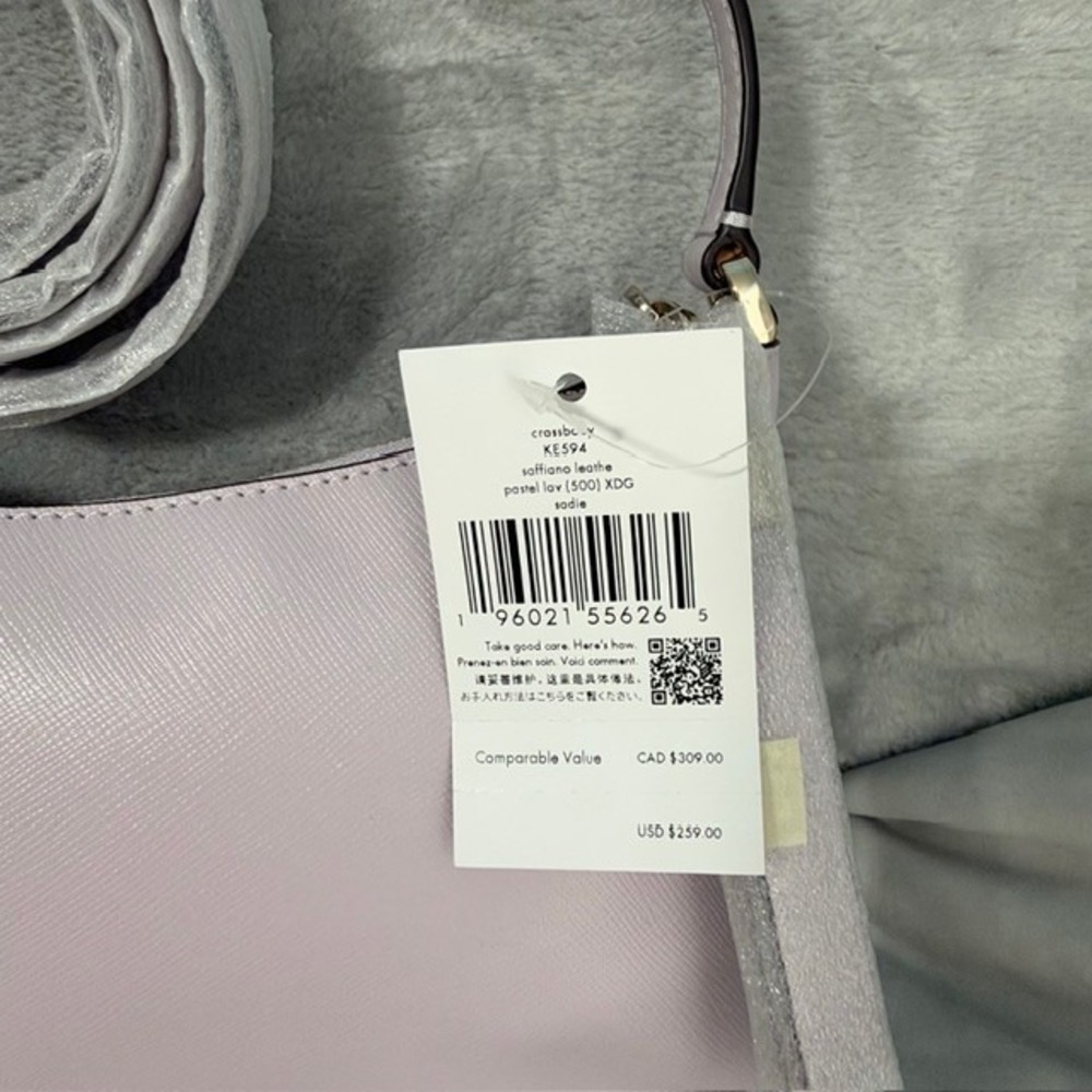 NWT Kate Spade Sadie Crossbody Pastel Lavender Saffiano Leather KE594 - Picture 4 of 8